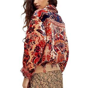 NEW Free People Bailey Velvet Moto Jacket.Size S